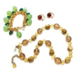 Joan Rivers bead bracelet, bead necklace (38cm) & earrings