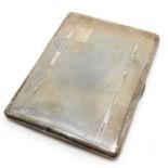 Sterling silver engine turned cigarette case - 11.5cm x 8.5cm & 143g total weight ~ slight dents -