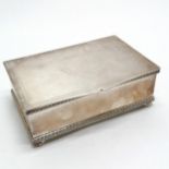 Good quality silver plated wooden lined table box with wreath detail to lid & gadrooned borders -