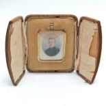 Portrait miniature of a lady in a 1916 silver gilt frame by George Elisha Sumner - 7.5cm x 6cm in