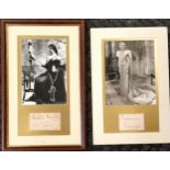 2 x mounted hand signed autographs - Dame Nellie Melba GBE (1861–1931) & Evelyn Laye CBE (1900-96) -