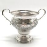 1920 sterling silver 2 handled posy vase with embossed swag detail by J Zeving (or Joseph Zweig) -