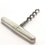 Victorian (1864) silver cased picnic / pocket corkscrew by Thomas Johnson - closed 8.2cm long &