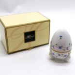 Herend porcelain 'easter' egg bonbonniere on 3 rabbit feet in original box - 12cm high & no