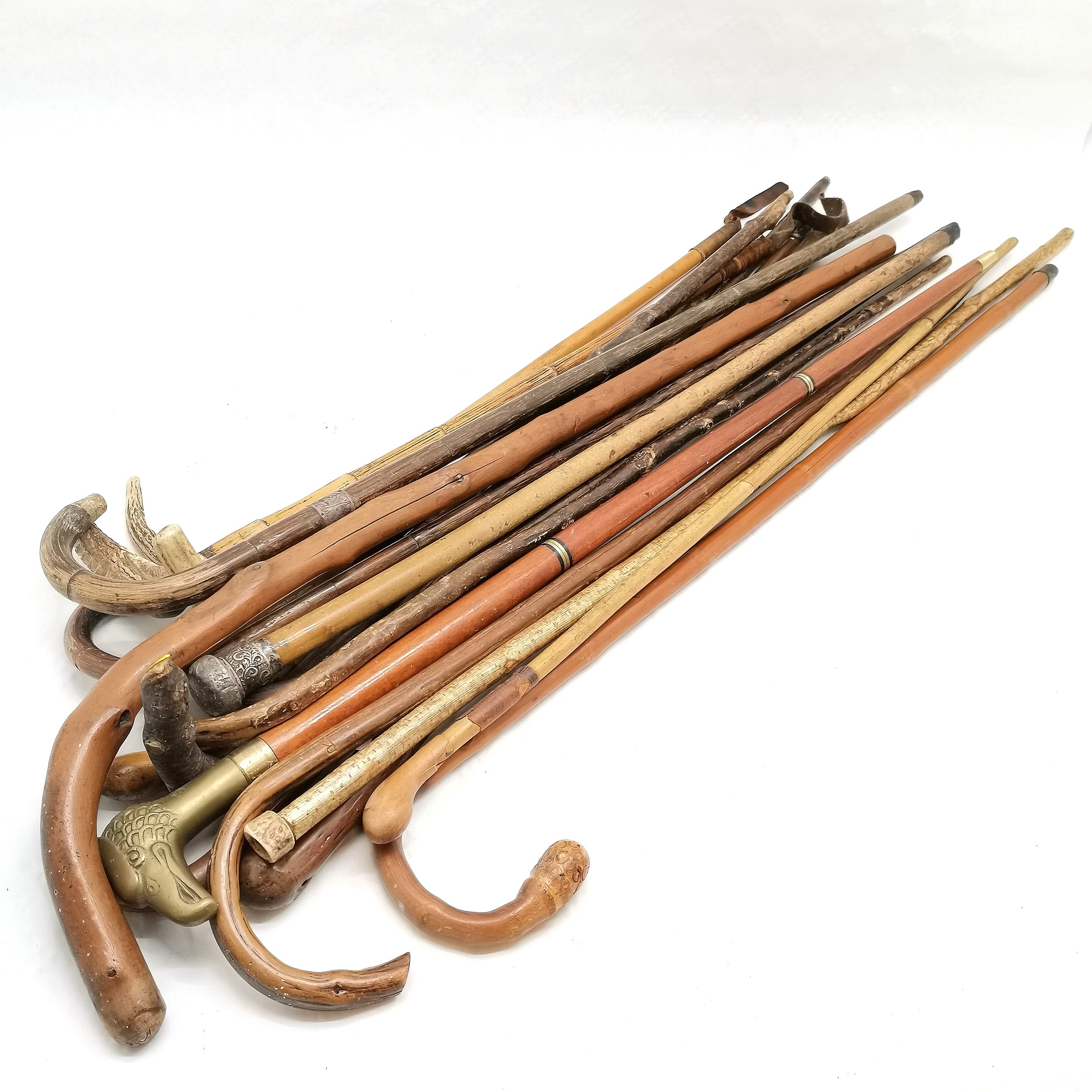 Collection of assorted walking sticks and canes, some with silver mounts t/w 4 riding crops, 1 - Image 2 of 3