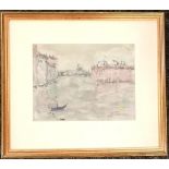 Framed oil on card ' Afternoon in Venice' signed Jane Soeoer 92, frame size 41cm x 36cm