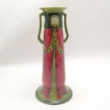 Minton No.1 antique Art Nouveau 2 handled vase - 30cm high ~ damaged & restoration to base