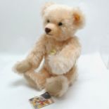 Steiff jointed mohair classic teddy with growl has swing tags 44cm high- In good used condition