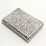 Harrods (Richard Woodman Burbridge) silver table snuff box with dancing figural detail to top -