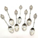 Set of 6 +1 silver Royal Calcutta Golf Club teaspoons by Hamilton & Co (of Calcutta) - longest 12.