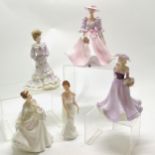 3 x Coalport lady figurines - Demetria, Barbara Ann & Louisa at Ascot (chip to hat) t/w 2 x Royal