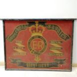 Antique painted wooden sign- Household Cavalry Regiment, The Life Guards. Royal Horse Guards- 90cm x