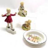 3 x Royal Worcester figures - 3150 Two babies, 2914 Mischief (slight a/f) & 3452 January t/w Royal