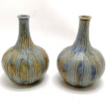 Royal Doulton lambeth onion shaped pair of vases - 17cm high & no obvious damage