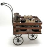 c.1930's Triang dairy cart complete with wooden milk bottles, polychrome printed milk churns -