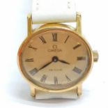 Omega deville ladies manual wind gold plated wristwatch - in worn condition & running BUT WE