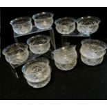 12 x profusely cut glass finger bowls - 11cm diameter & no obvious damage