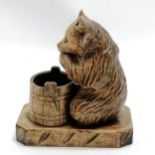 Russian carved wooden bear 17cm high- in good condition