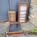 Vintage table top jewellery display case 60 cm square t/w a wall mounted display case 48 cm wide x