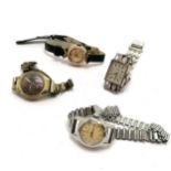 4 x ladies mechanical wind wristwatches - Tissot, Gerard Perregaux, Eternamatic & Talis (silver