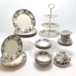Royal Cauldon Victoria dinner plates 27cm and 23cm diameter & Booths Floradora tea ware including