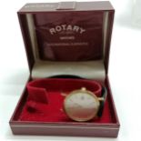 Rotary gents 9ct gold cased quartz wristwatch - a/f for spares / repairs - SOLD ON BEHALF OF THE NEW