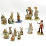 4 x Beswick (Royal Albert) Beatrix Potter figurines - Foxy Whiskered Gentleman, Mr McGregor, Mrs