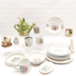 Collection of Wedgwood Beatrix Potter Nursery ware, to include mugs, plates, egg coddler etc t/w