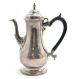 1898 silver pear shaped coffee pot by Charles Stuart Harris - 24cm high & 715g total weight ~ tiny