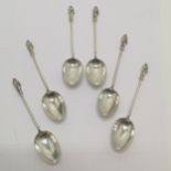 Set of 6 1894 George Unite marked apostle spoons 11.5cm long 58g
