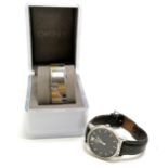 Emporio Armani gents quartz wristwatch (38mm case) - running t/w DKNY ladies quartz watch (needs
