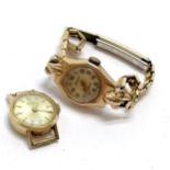 2 x vintage mechanical ladies gold cased wristwatches (inc Girard Perregaux) - 1 with a metal