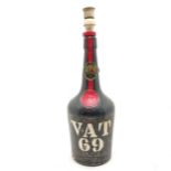 Large Vat 69 Whisky bottle converted to a lamp base 50cm high