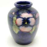 Moorcroft Pansies vase - 16cm high with light surface abrasions otherwise no obvious damage