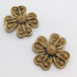 Pair of gold tone Etrusceana antique style dress clips - 3cm