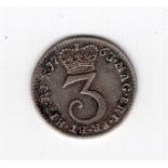 1763 George III maundy 3d coin