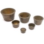Antique complete set of bucket stacking weights - Nuremberg style - 4.4cm diameter up to 4 troy