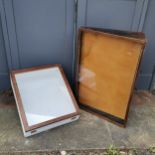 Vintage sloping tabletop Jewellery display case 96 cm wide x 60 cm deep, t/w similar but smaller