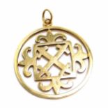 9ct hallmarked gold celtic pendant by Malcolm Gray (Ortak Silvercraft) - 4cm drop & 7.3g - SOLD ON