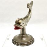 Vintage dolphin chrome Mascot on fitted base, 14 cm high x 12 cm wide.