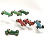 7 x Dinky racing cars ~ Maserati (2), Talbot Lage, Cooper Bristol (2), HWM (2 - 1 has a tyre