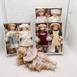 Alberon Collectors doll - Laura 56cm high t/w 3 sets of Leonardo twins (50cm high) - all boxed