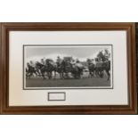 Framed photograph of False Start jockeys at the start of a race frame size 65cm x 44cm