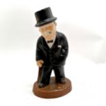 War effort Winston Churchill figurine with original paint detail - 19cm tall with part label to base