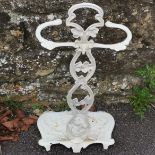 Cast metal white painted stick stand by Anc Ne Mon Godin Guise 66cm high- no obvious damage