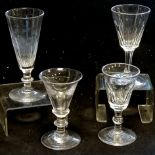 4 antique drinking glasses inc toastmasters glass top measuring 6cm and base measuring 6cm. no