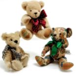 2 x Merrythought bears (inc Oliver Holmes #84/500 - 24cm high) t/w jointed mohair bear with scarf