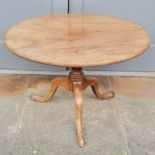 Antique circular mahogany tilt top table 80cm diameter - marks to the top otherwise in good used