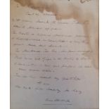 Framed Munnings print of horses with attached letter to reverse sent to Hugh Cecil Lowther, 5th Earl