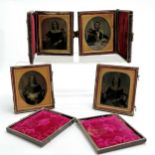 4 x cased antique photographs in original leather cases (a/f)